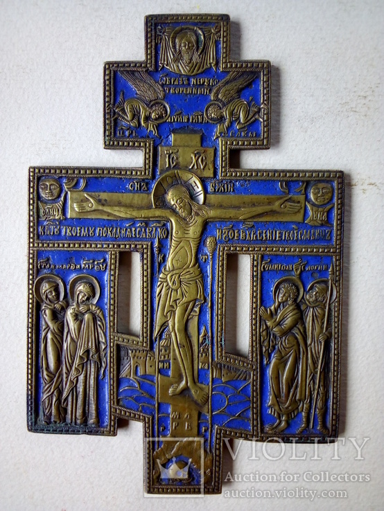 Кіотний Хрест.  Емалі. 17 х 11 см, фото №2