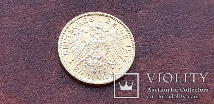 Золото 20 марок 1912 г. Баден, фото №8