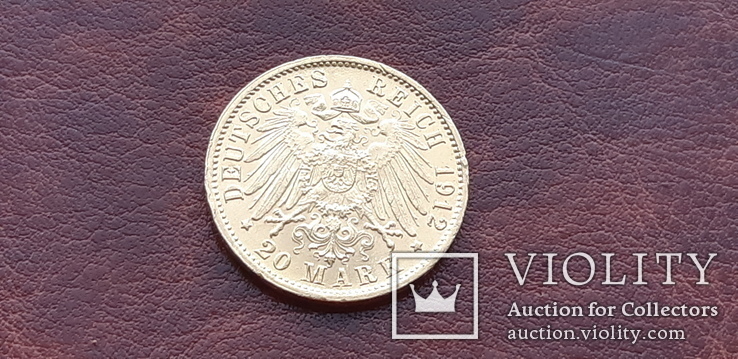 Золото 20 марок 1912 г. Баден, фото №9