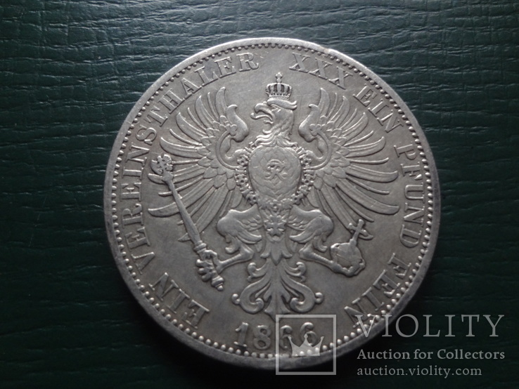 Талер 1866  Пруссия  серебро  (2.4.1)~, фото №2