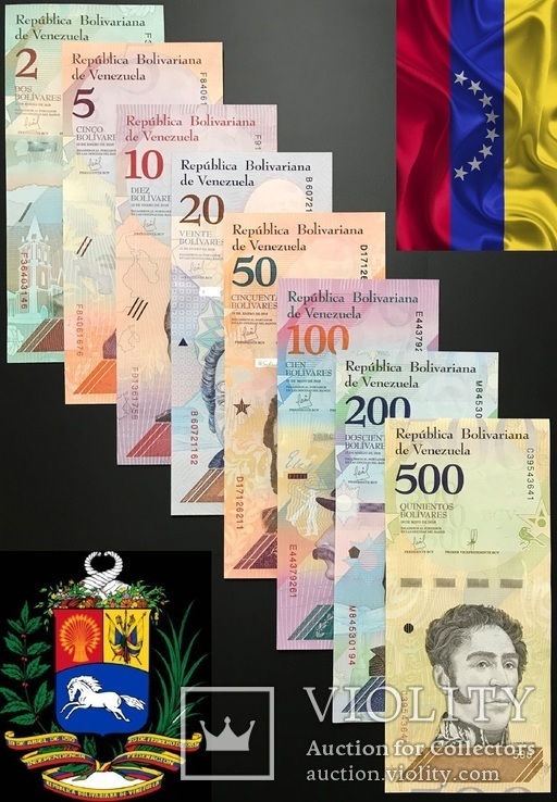 Венесуэла - Набор из 8 банкнот - 2 - 500 боливаров 2018 - UNC, Пресс