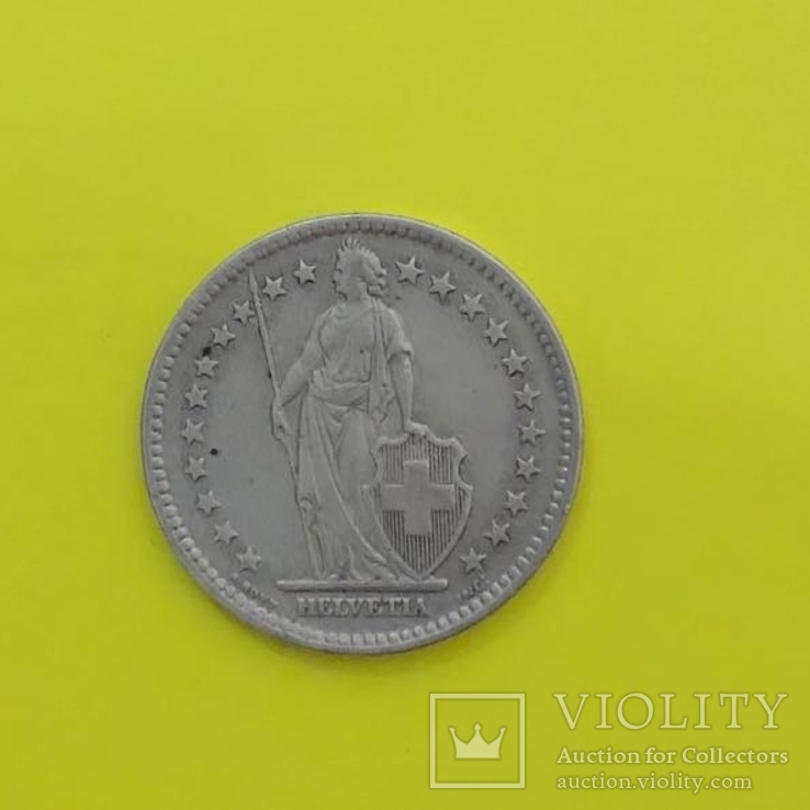 Швейцарія 2 франка, 1945р. Срібло., фото №3