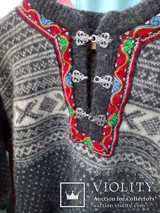 Скандинавский свитер. Норвежский шерстяной мужской свитер, фото №3