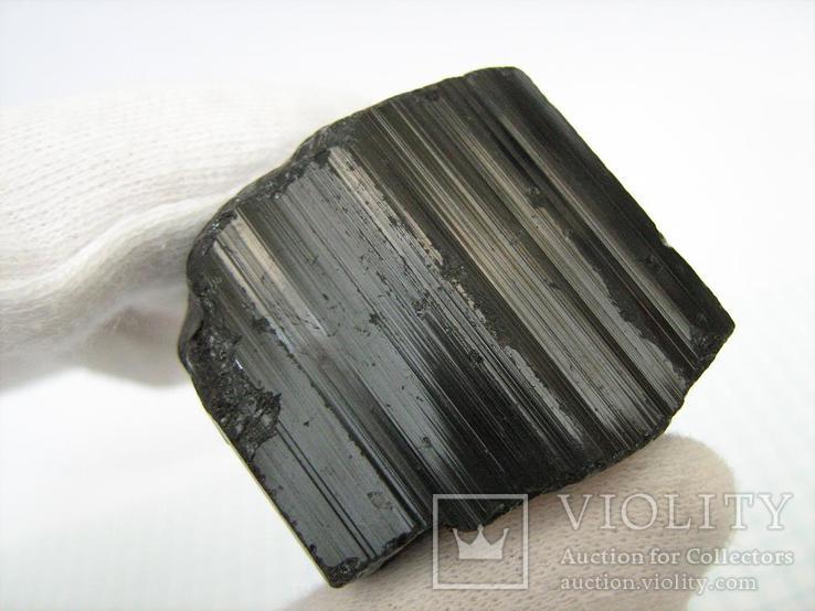 Натуральный Черный Турмалин Шерл Кристалл 233.25 ct 46.65 грамм Большой Камень 012, фото №2