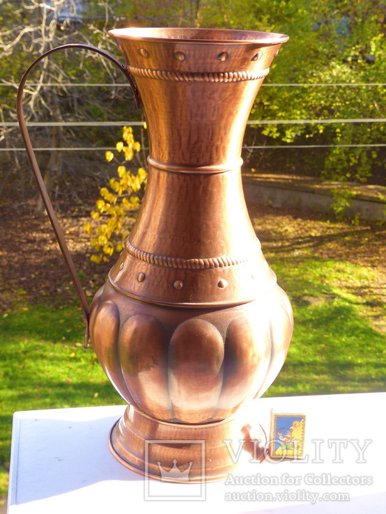 43,7 см - винтажная  Зонтница - зонтовница  ваза кувшин  МЕДЬ , Германия - 1,530 кг, фото №5