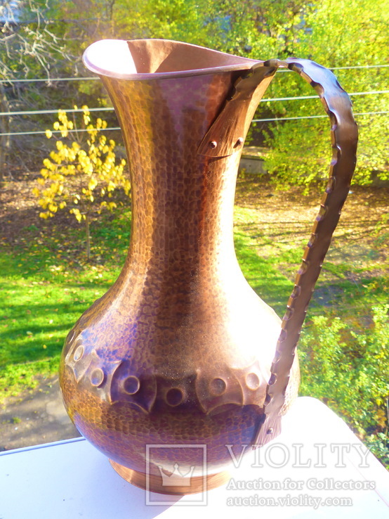 48 см - винтажная  Зонтница - зонтовница  ваза кувшин  МЕДЬ , Германия -  3,080 кг, фото №9