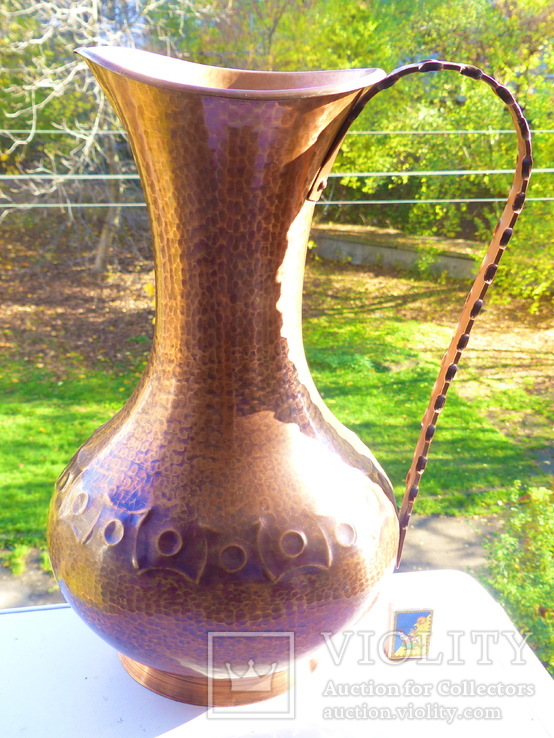 48 см - винтажная  Зонтница - зонтовница  ваза кувшин  МЕДЬ , Германия -  3,080 кг, фото №10