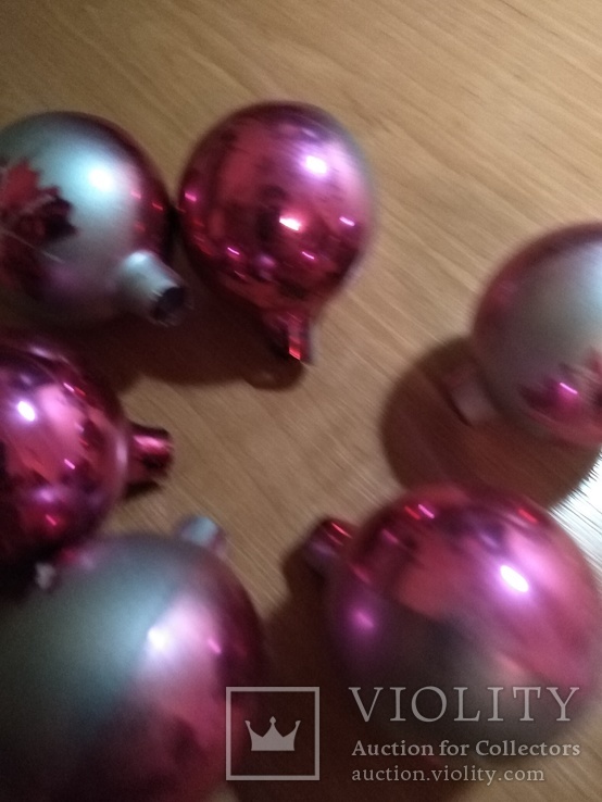 Ёлочные игрушки набор красных шариков, фото №5