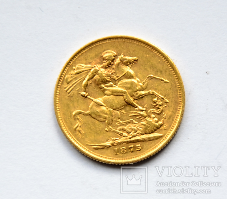 Sovereign gold, 1875M, фото №3