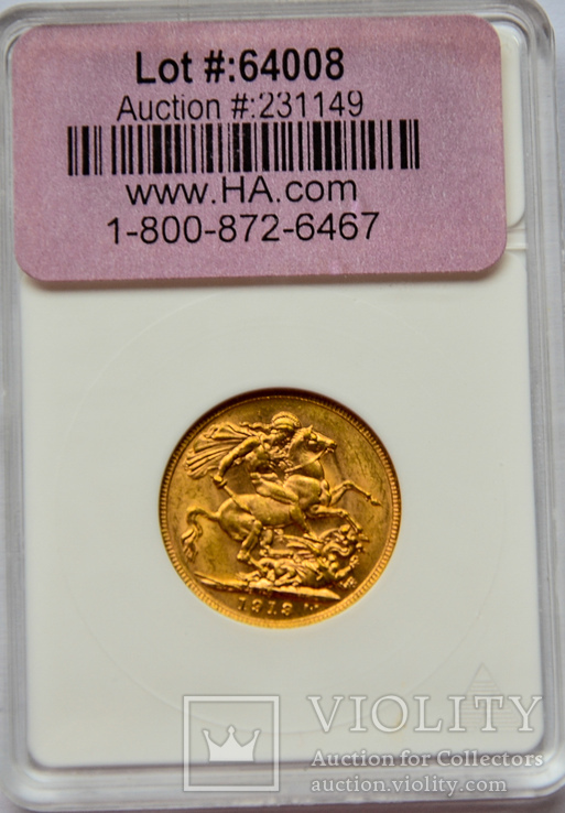 Sovereign gold, 1913, HA капсулa, фото №4