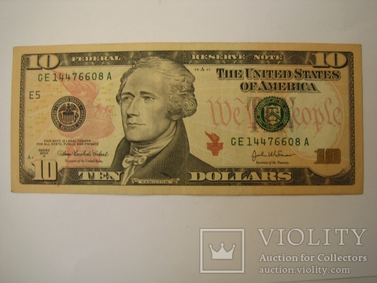 США 10 долларов 2004 года.