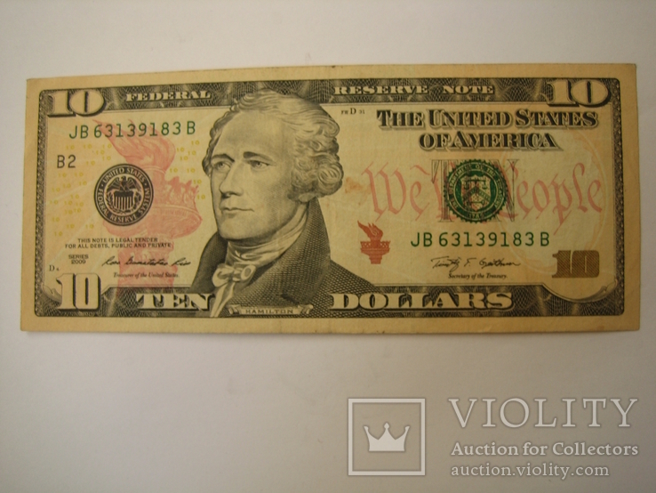 США 10 долларов 2009 года.