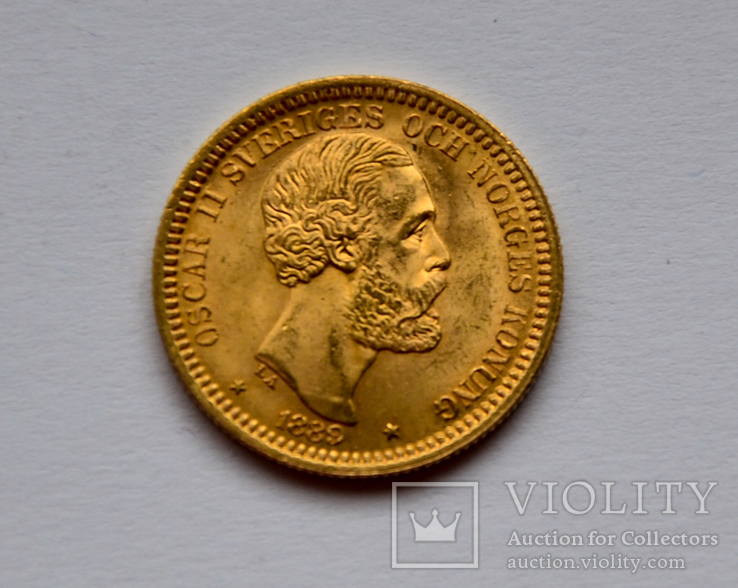 Sweden 20 kronor 1889 gold, фото №2