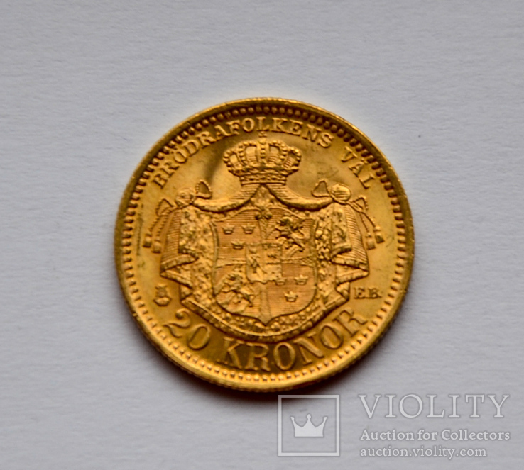 Sweden 20 kronor 1889 gold, фото №3