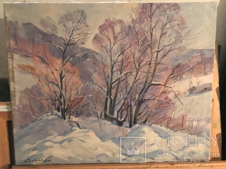 Картина " Зима", художник Сапатюк М.(член союза художников Закарпатья)., фото №2