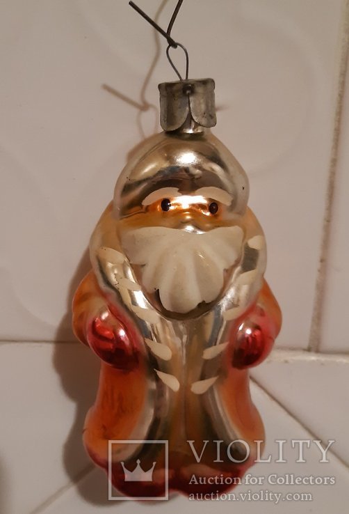 Новогодняя елочная игрушка фигурка Дед мороз СССР 11см