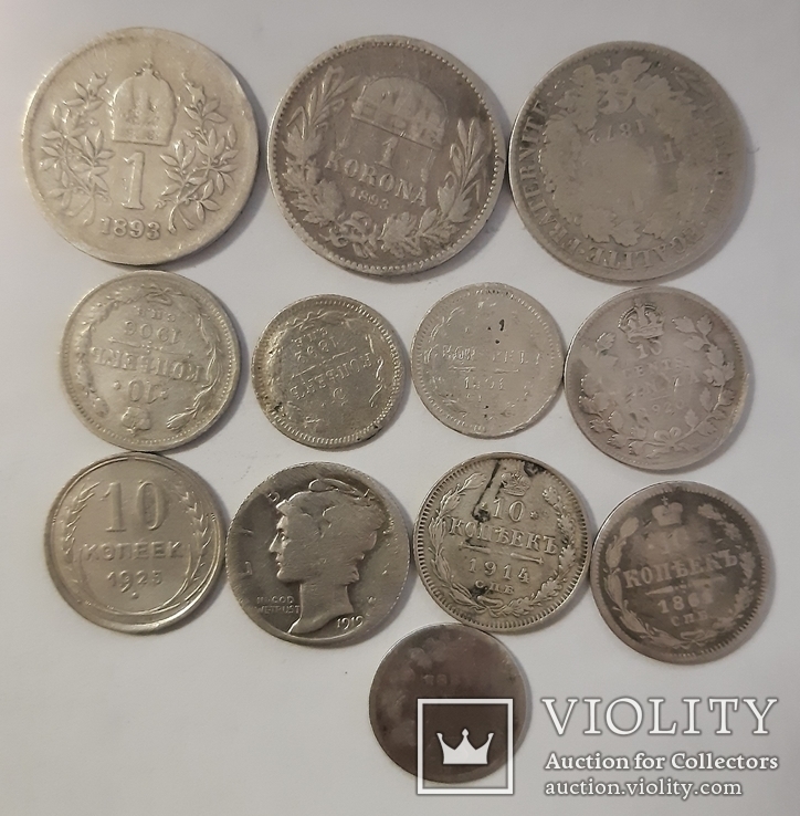 Монеты мира из серебра 12 шт, фото №2