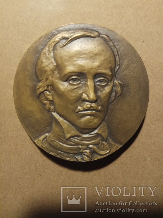 Настільна медаль Едгар По 1986, фото №2