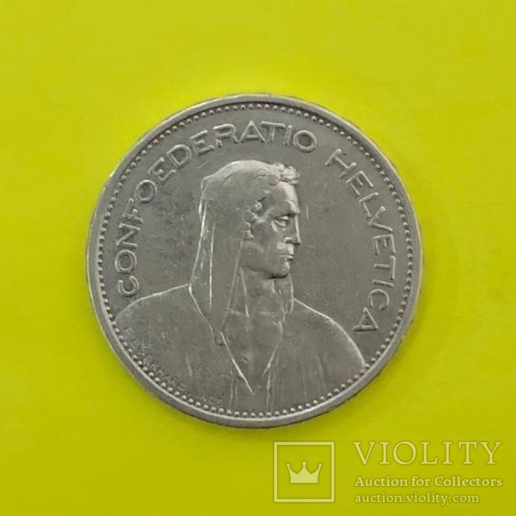 Швейцарія 5 франків, 1933р. Срібло., фото №2