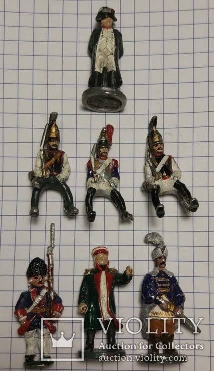 Наполеон, Кутузов и другие оловяные солдатики 7 шт