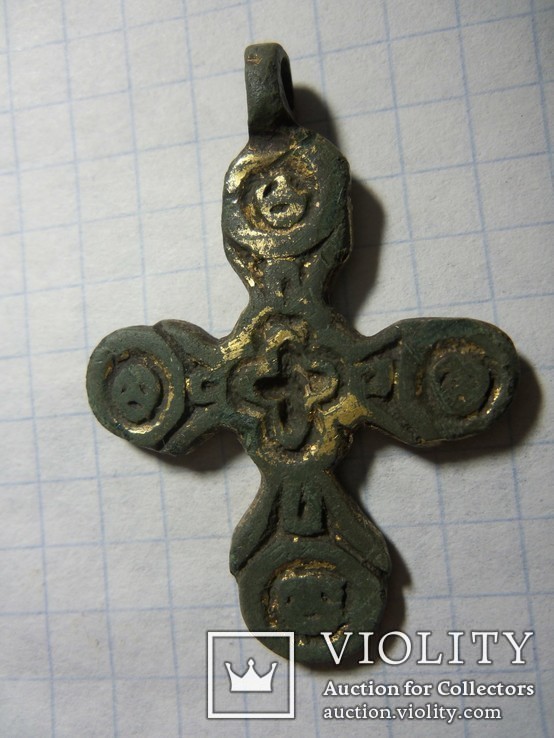 Натільний хрестик КР в позолоті, фото №2