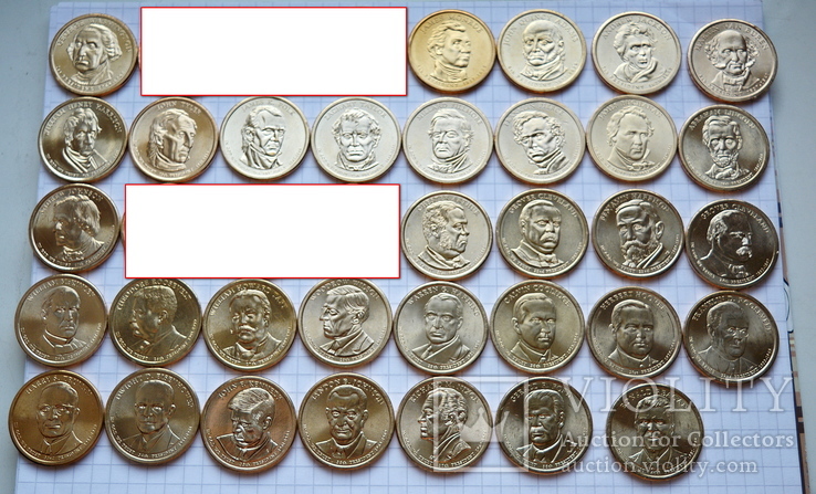 Набор долларов США серия ‘‘Президенты’’ - 33 шт