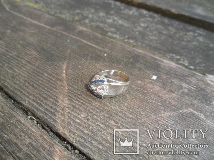 Золотое кольцо с бриллиантом 0,6 Кт и зелено-голубыми бриллиантами, фото №8