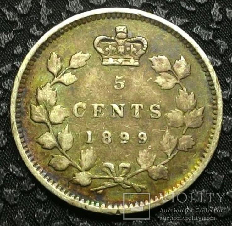 Канада 5 центов 1899 год серебро, фото №3
