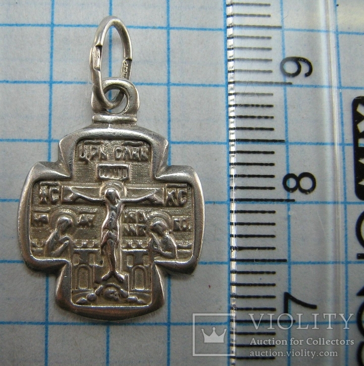 Серебряный Кулон Подвеска Крест Крестик Распятие 925 проба Серебро 384, фото №4