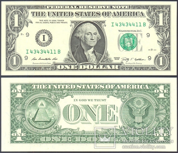 США - 1 $ доллар 2009 - Minneapolis (I9) - P530 - UNC, Пресс, фото №2