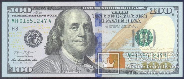 США - 100 $ долларов 2013 - St. Louis (H8) - UNC, Пресс, фото №3