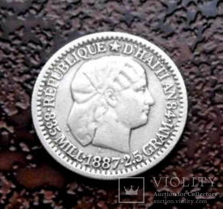 10 сантимов Гаити 1887 серебро