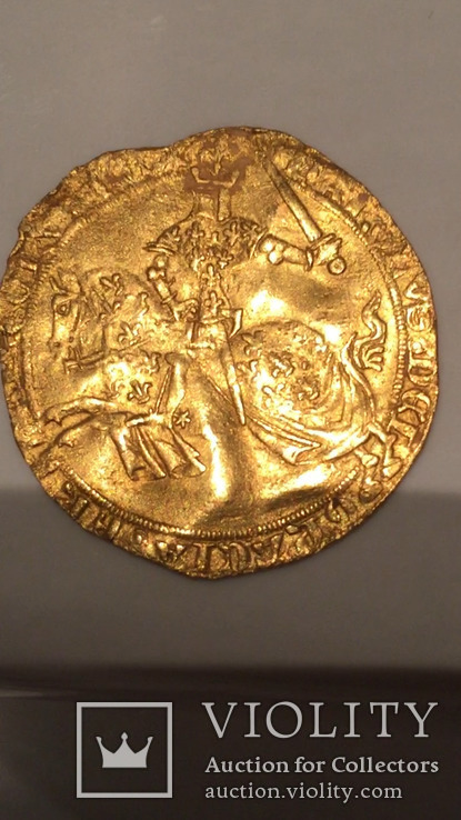 Золотая монета CHARLES V (1364-80), FRANC À CHEVAL, фото №2