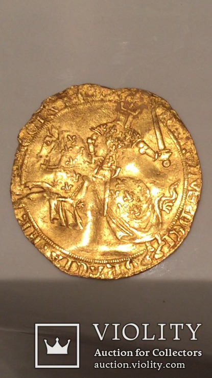 Золотая монета CHARLES V (1364-80), FRANC À CHEVAL, фото №4