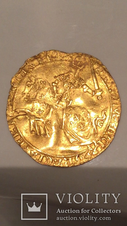 Золотая монета CHARLES V (1364-80), FRANC À CHEVAL, фото №9