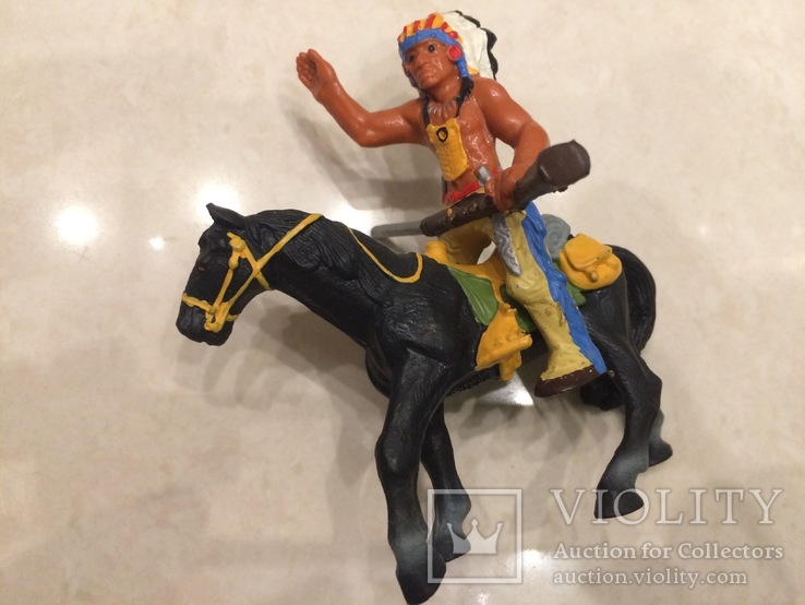 РЕзина индеец на лошади редкий германия из коллекции Индейцы ковбои гдр 20