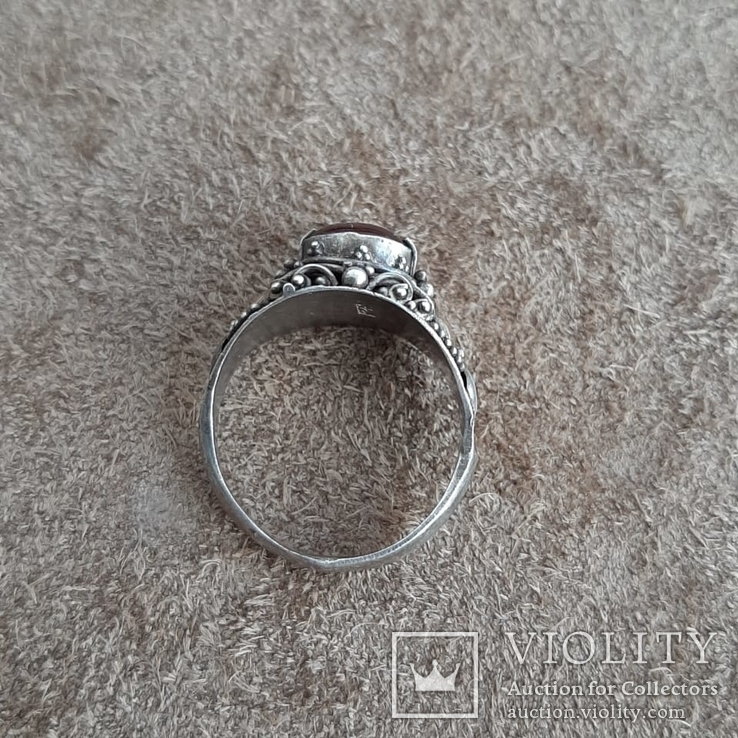 Серебряное кольцо с гранатом ( серебро 925 пр), фото №10