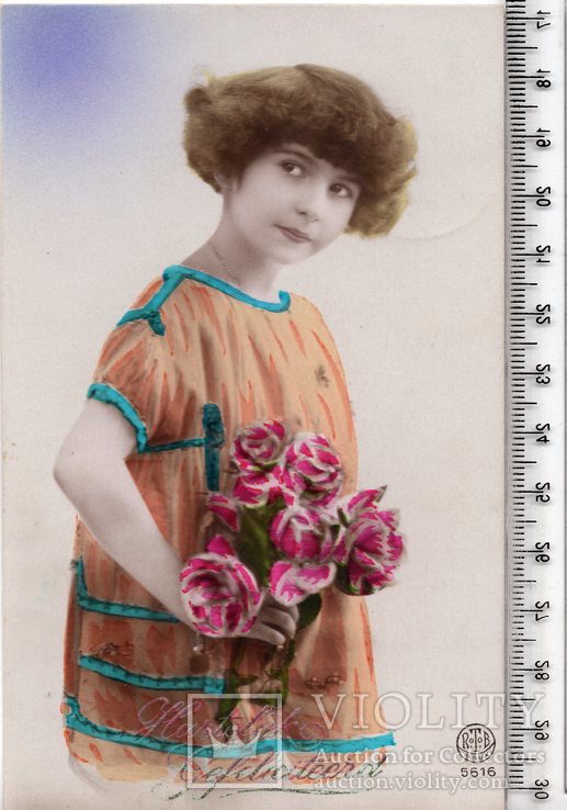 Старинная открытка. 1924 год. Фэнтези, дети.