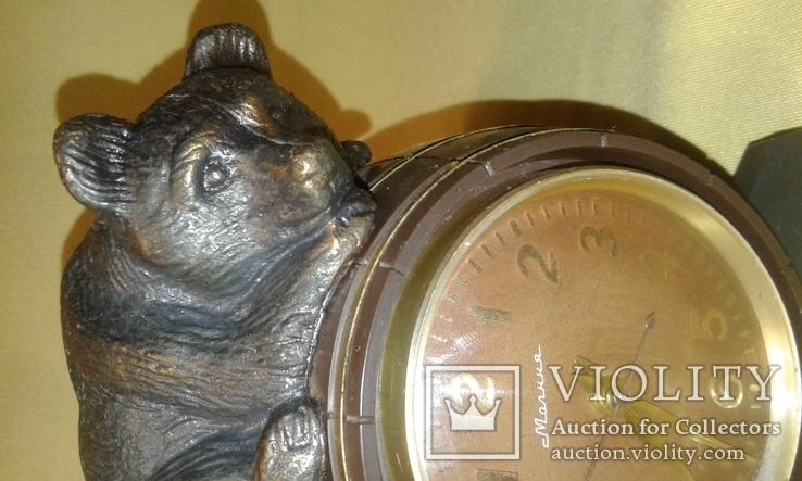 Часы настольные Молния с Медведем на бочке, фото №12