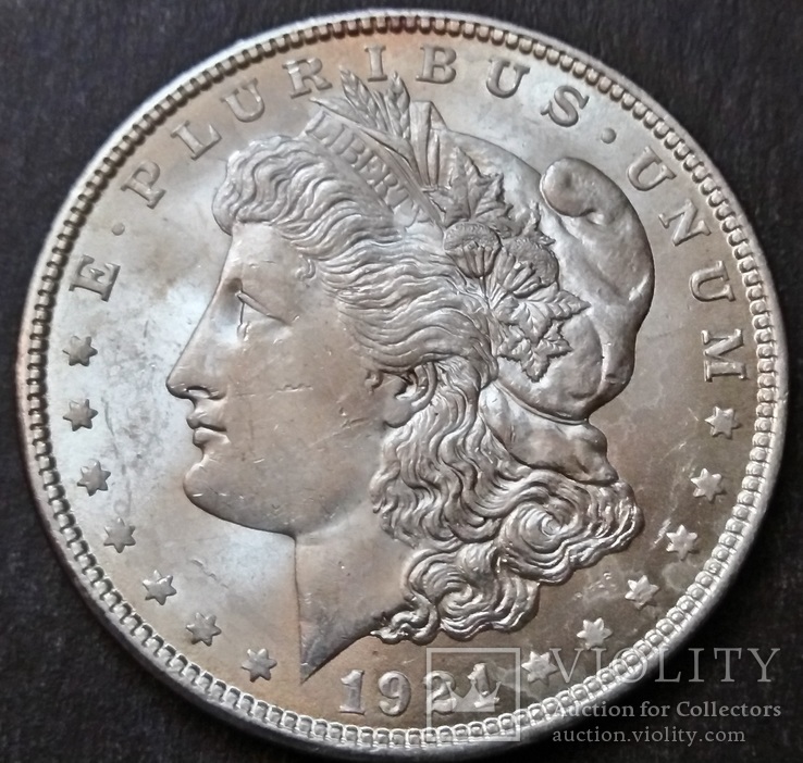 1 Доллар 1921 год . Морган. Серебро. AU
