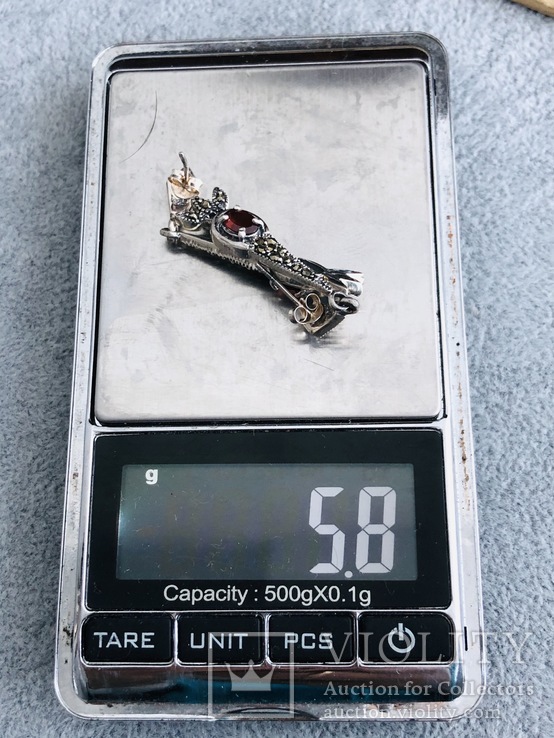 Серьги с гранатами (серебро 925 пр, вес 5,8 гр), фото №7