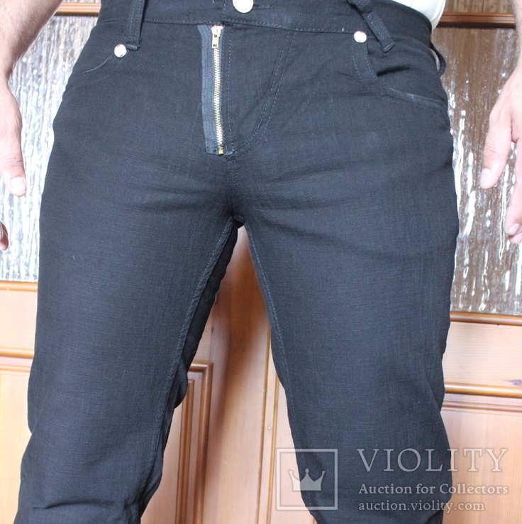 Джинсы-брюки новые черные OXALIS  W32 L34 талия 86см     см, фото №4