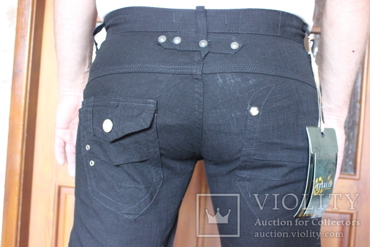 Джинсы-брюки новые черные OXALIS  W33 L34 талия 92см, фото №3
