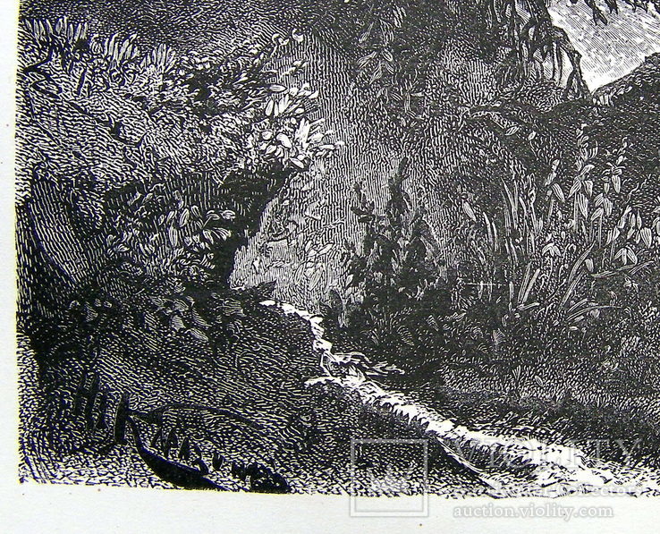 Гравюра. Тулумский водопад. Конец 19 века, фото №4