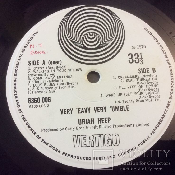 Vinil LP Uriah Heep ‎– ...Very 'Eavy Very 'Umble... Label: Vertigo ‎– 6360 006, фото №5