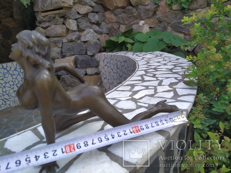 Девушка Ню на коленях статуэтка бронза подпись, фото №11