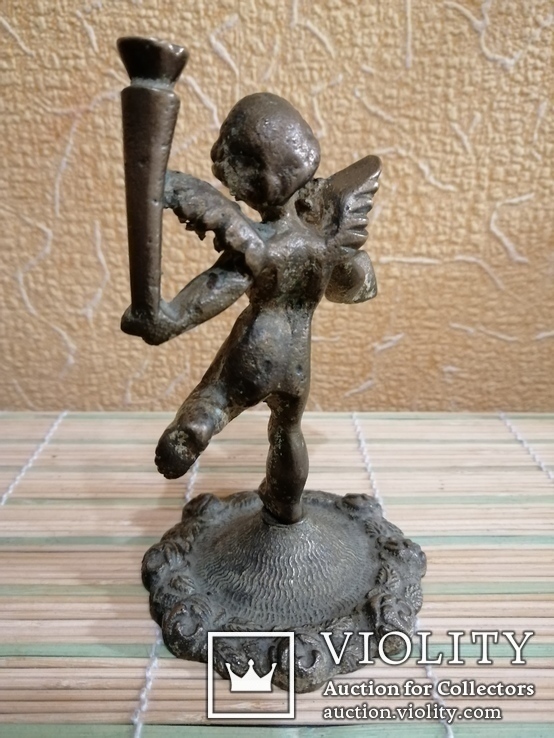 Статуэтка бронзовая ангел с факелом, фото №3