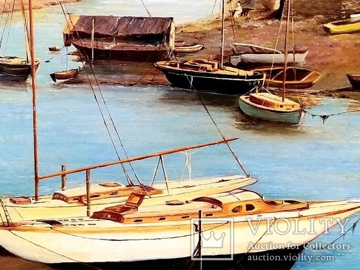 Морской пейзаж, худ. L.Tallant, 1974г, фото №6