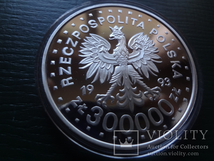 300000 злотых 1993  Польша серебро~, фото №5