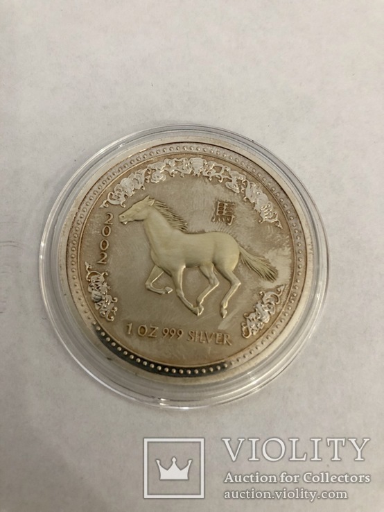 1 доллар лунар. Год лошади 1 oz, фото №2